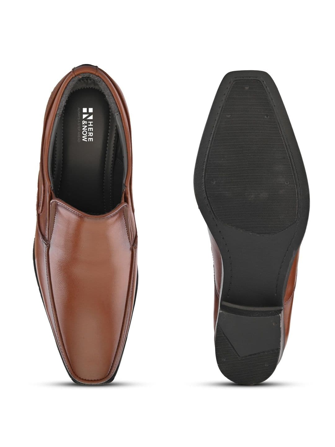 HERE&NOW Men Square Toe Formal Slip-On Shoes thumbnail 3