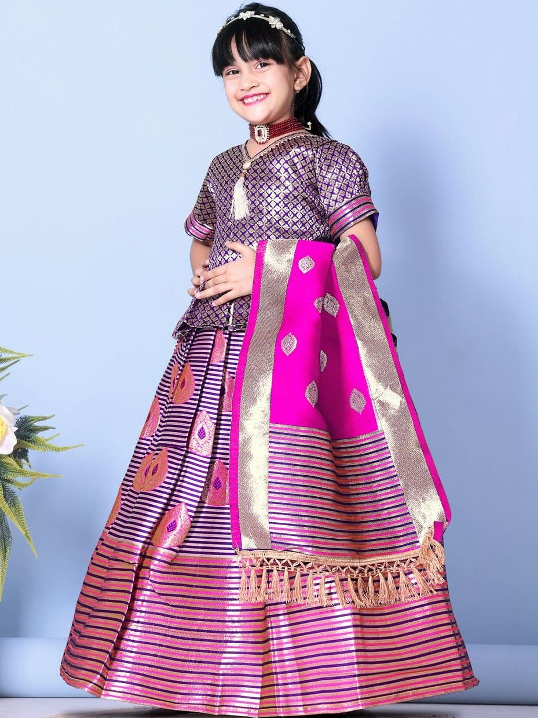 KALINI Girls Ready to Wear Lehenga & Blouse With Dupatta thumbnail 4