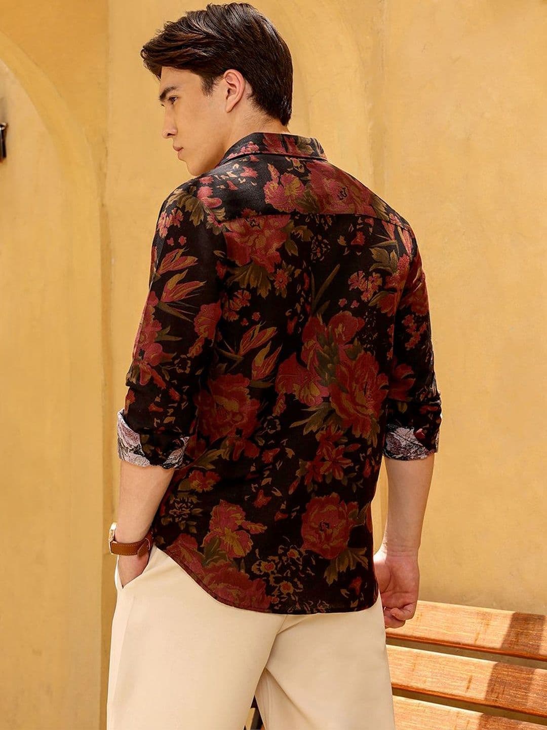 CAHOOT Men Slim Fit Floral Printed Casual Shirt thumbnail 2