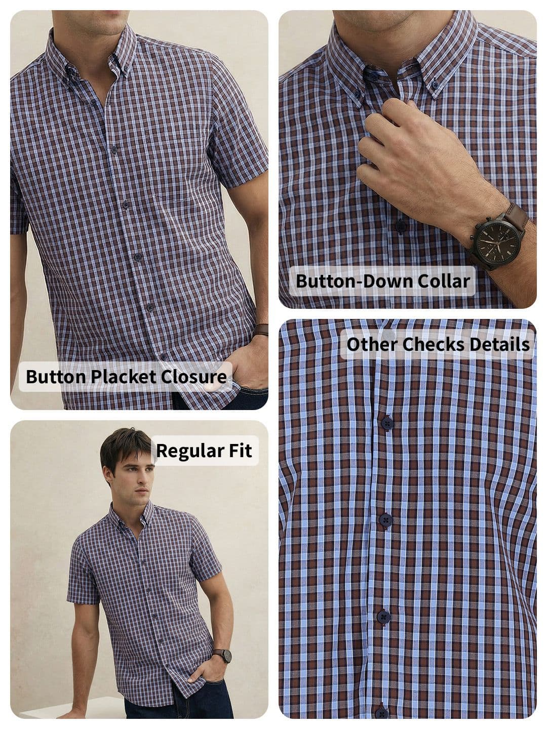 THE SHIRT CODE Premium Micro Checked Casual Shirt thumbnail 7