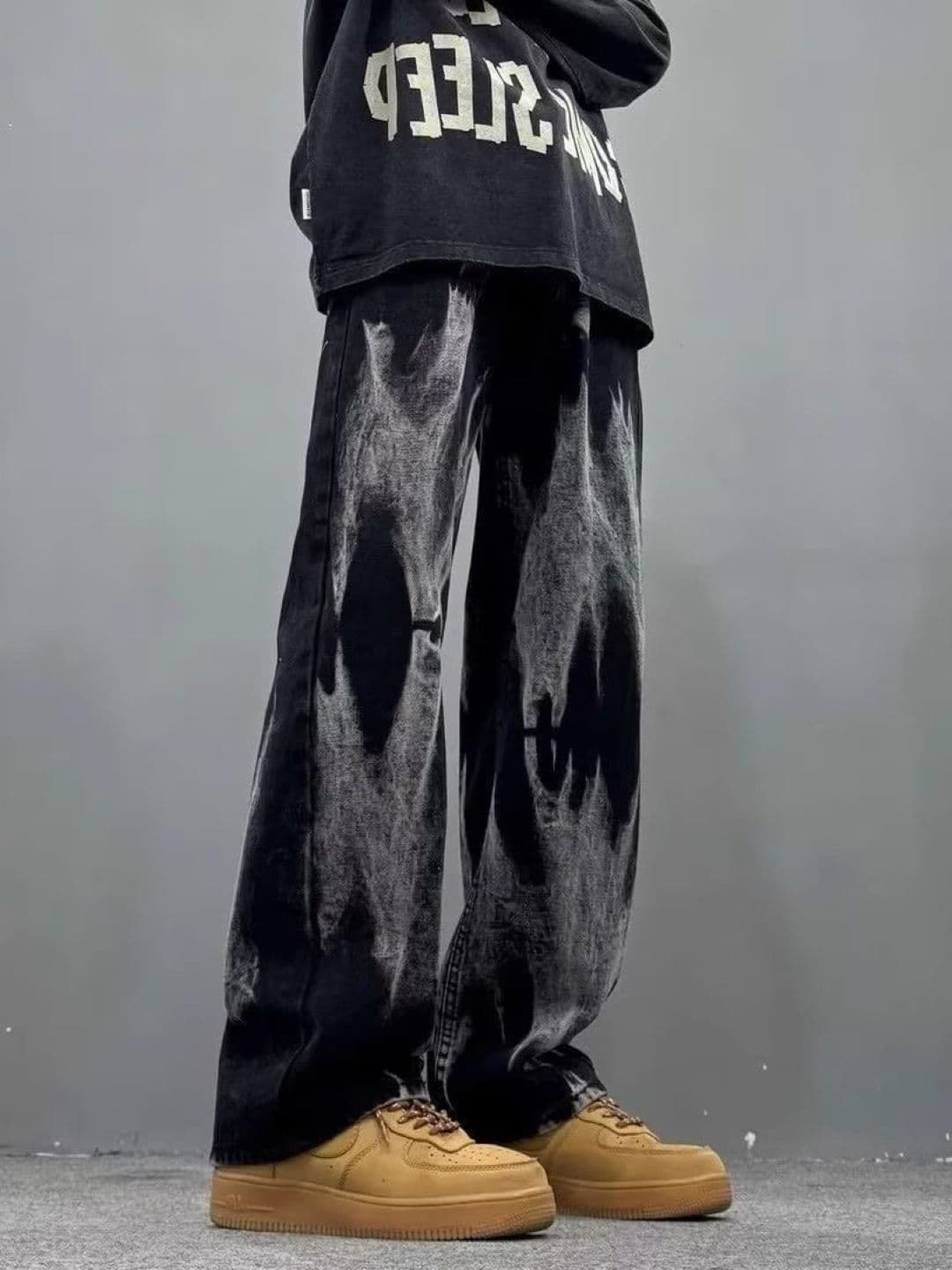 StyleCast Men Wide Leg Mid-Rise Slash Knee Jeans - view 1