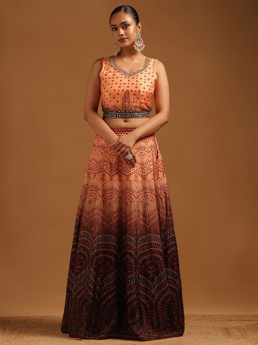 Soch Embellished Sequinned Semi-Stitched Lehenga & Blouse With Dupatta thumbnail 6