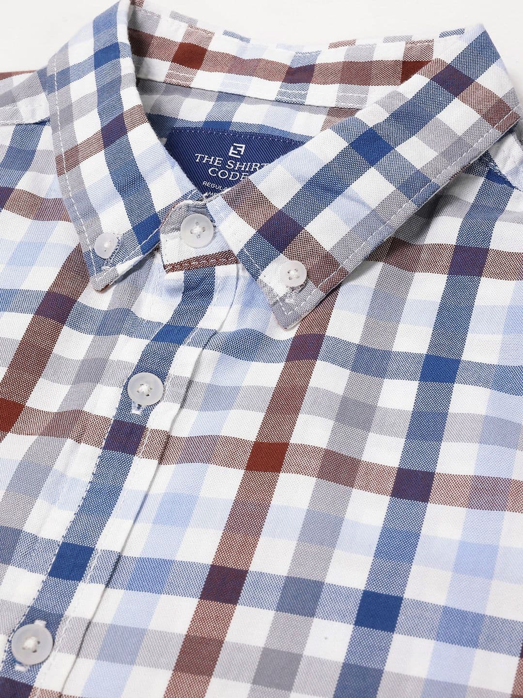 THE SHIRT CODE Checked Casual Cotton Shirt thumbnail 7