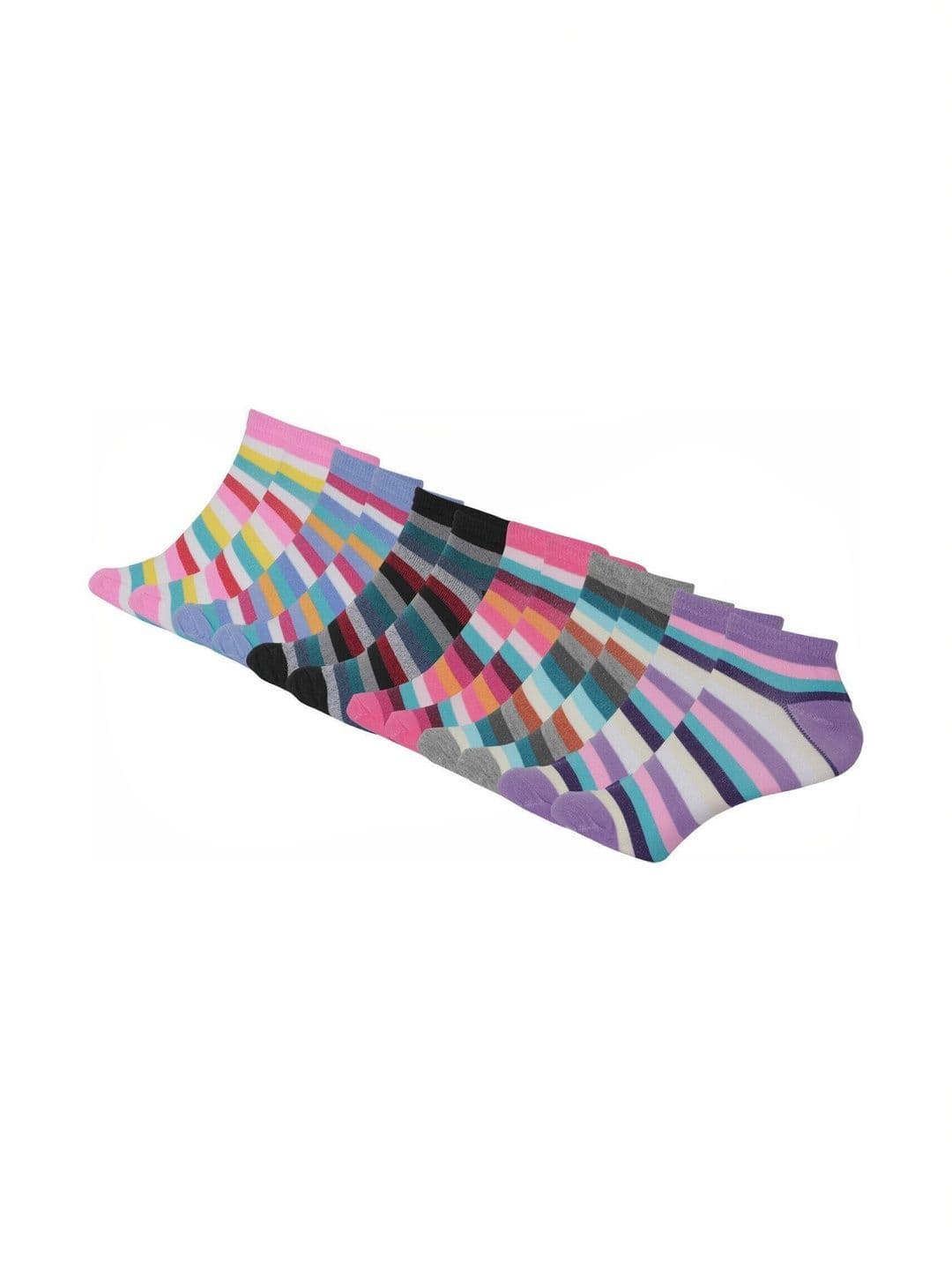 Blacktank Men Pack of 6 Cotton Striped Ankle Length Socks - view 1