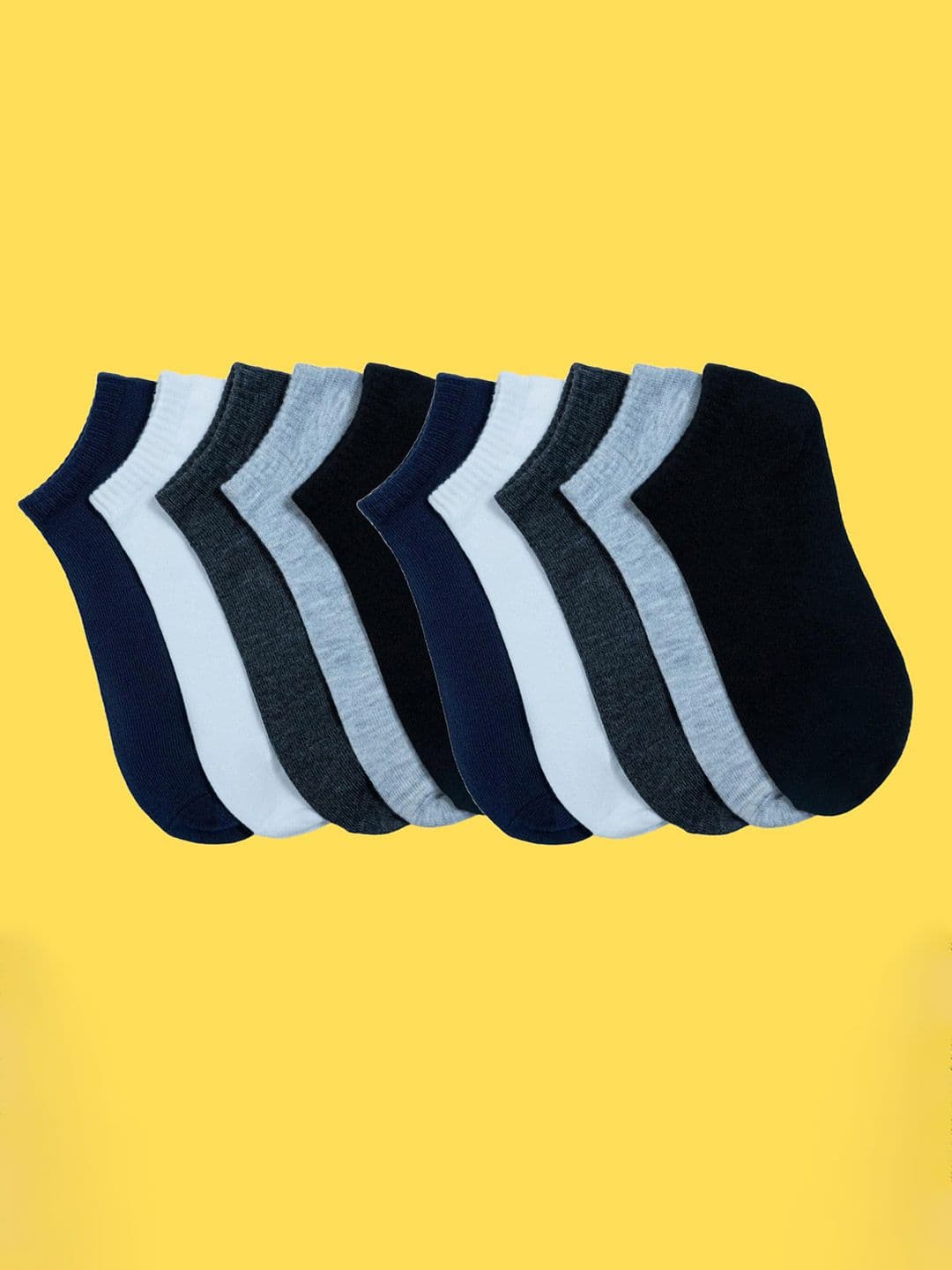 MJE Men Pack of 10 Cotton Blend Assorted Above Ankle Socks - view 1