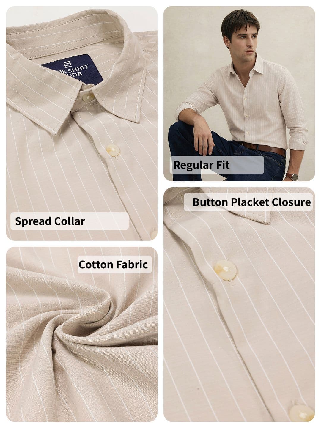 THE SHIRT CODE Striped Casual Shirt thumbnail 8