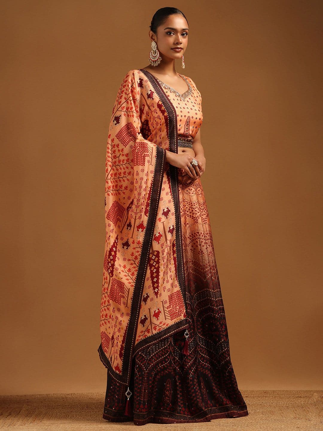Soch Embellished Sequinned Semi-Stitched Lehenga & Blouse With Dupatta thumbnail 5