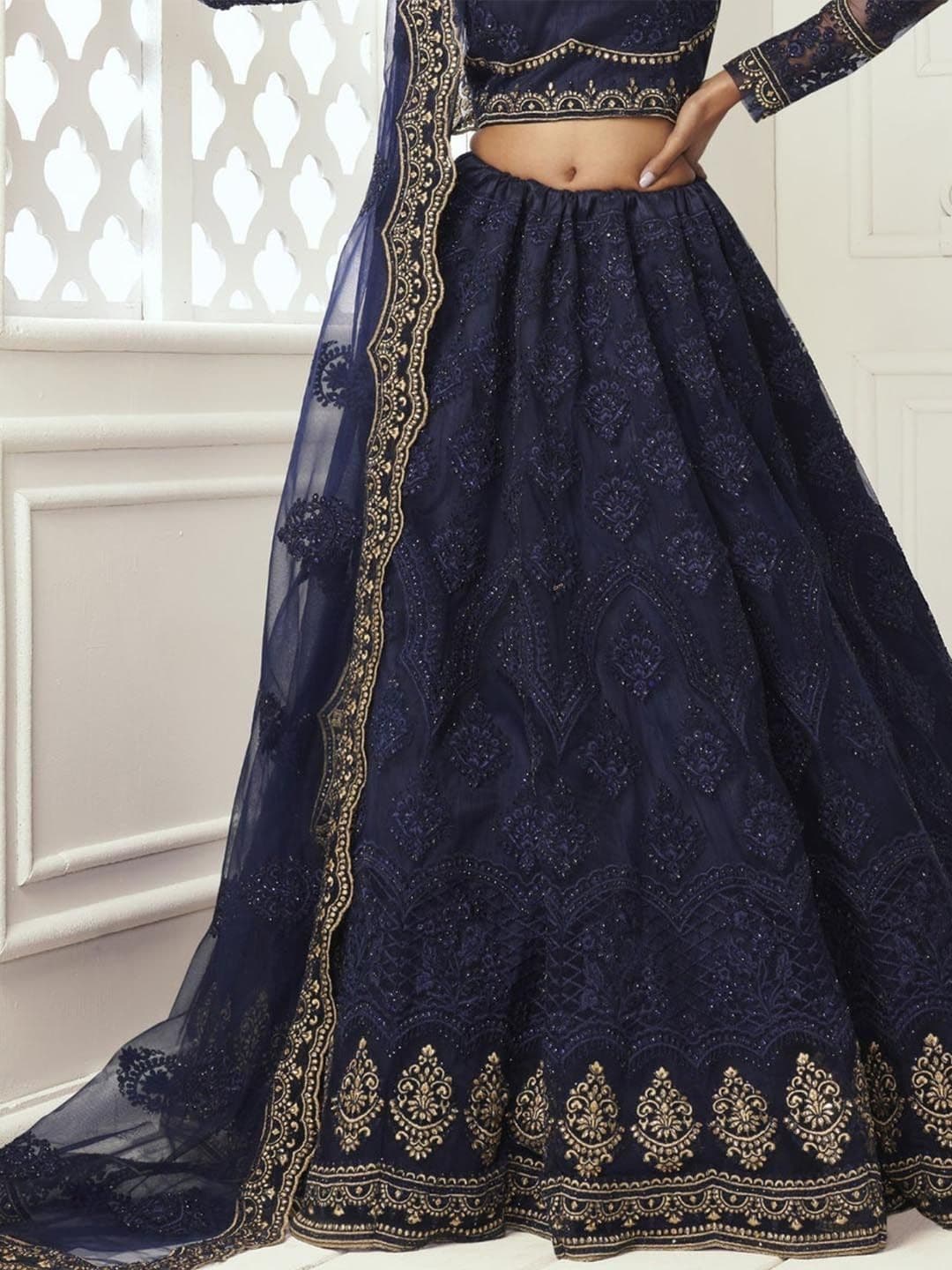 Fusionic Embellished Sequinned Semi-Stitched Lehenga & Blouse With Dupatta thumbnail 4