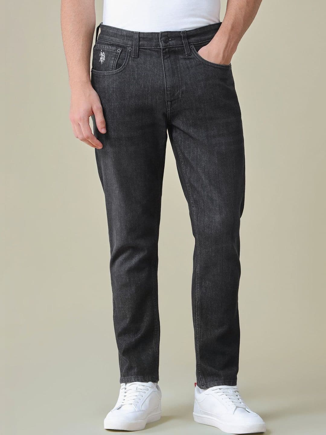 U.S. Polo Assn. Denim Co. Men Regular Fit Mid-Rise Light Fade Stretchable Jeans thumbnail 7