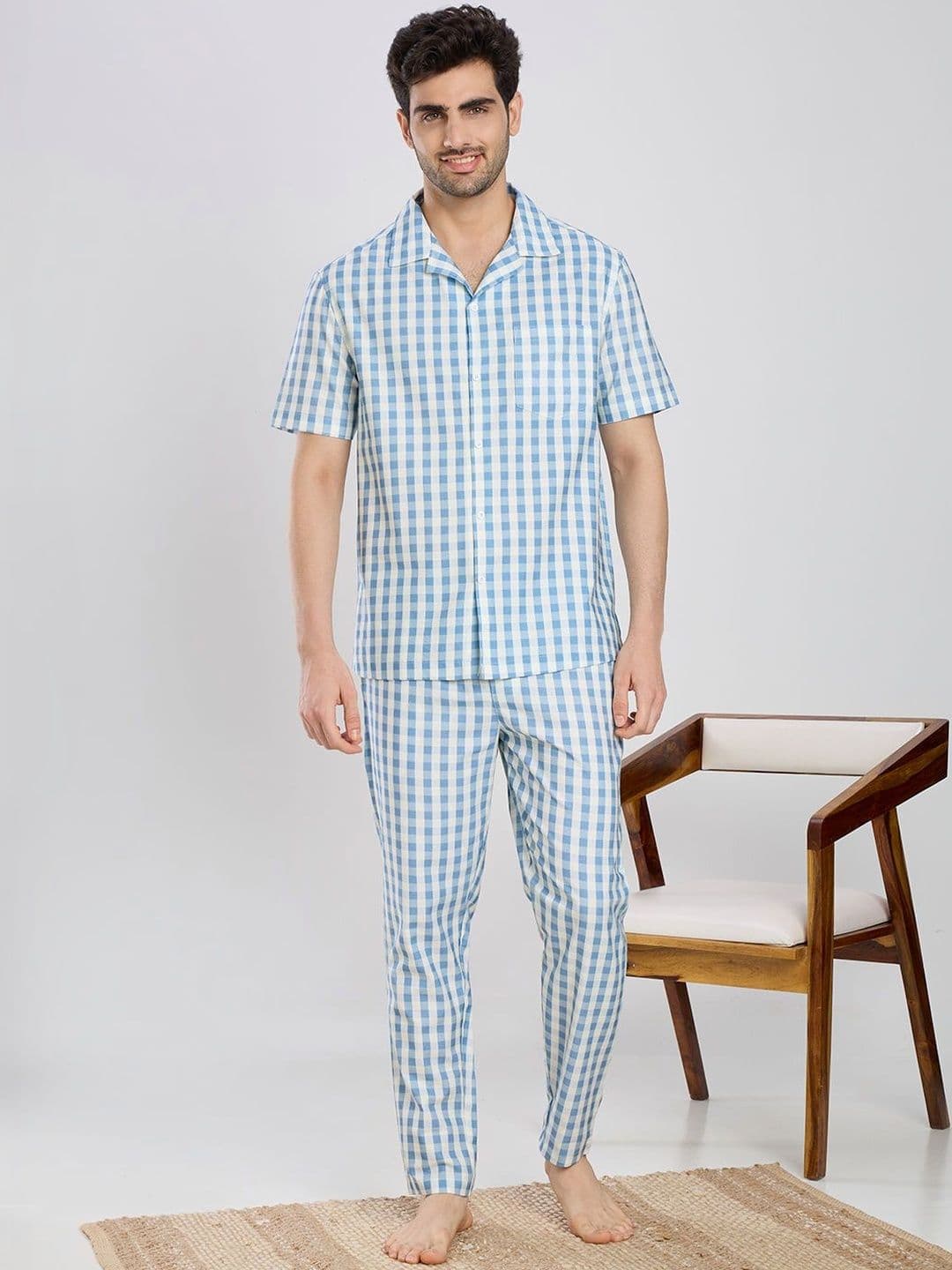 ETC Men Checked Night suit