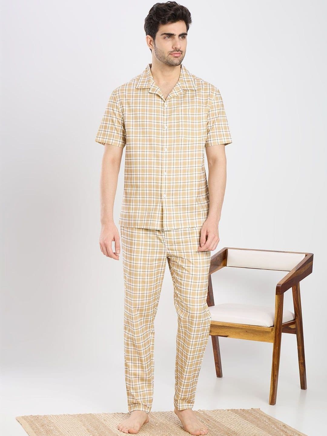 ETC Men Checked Night suit