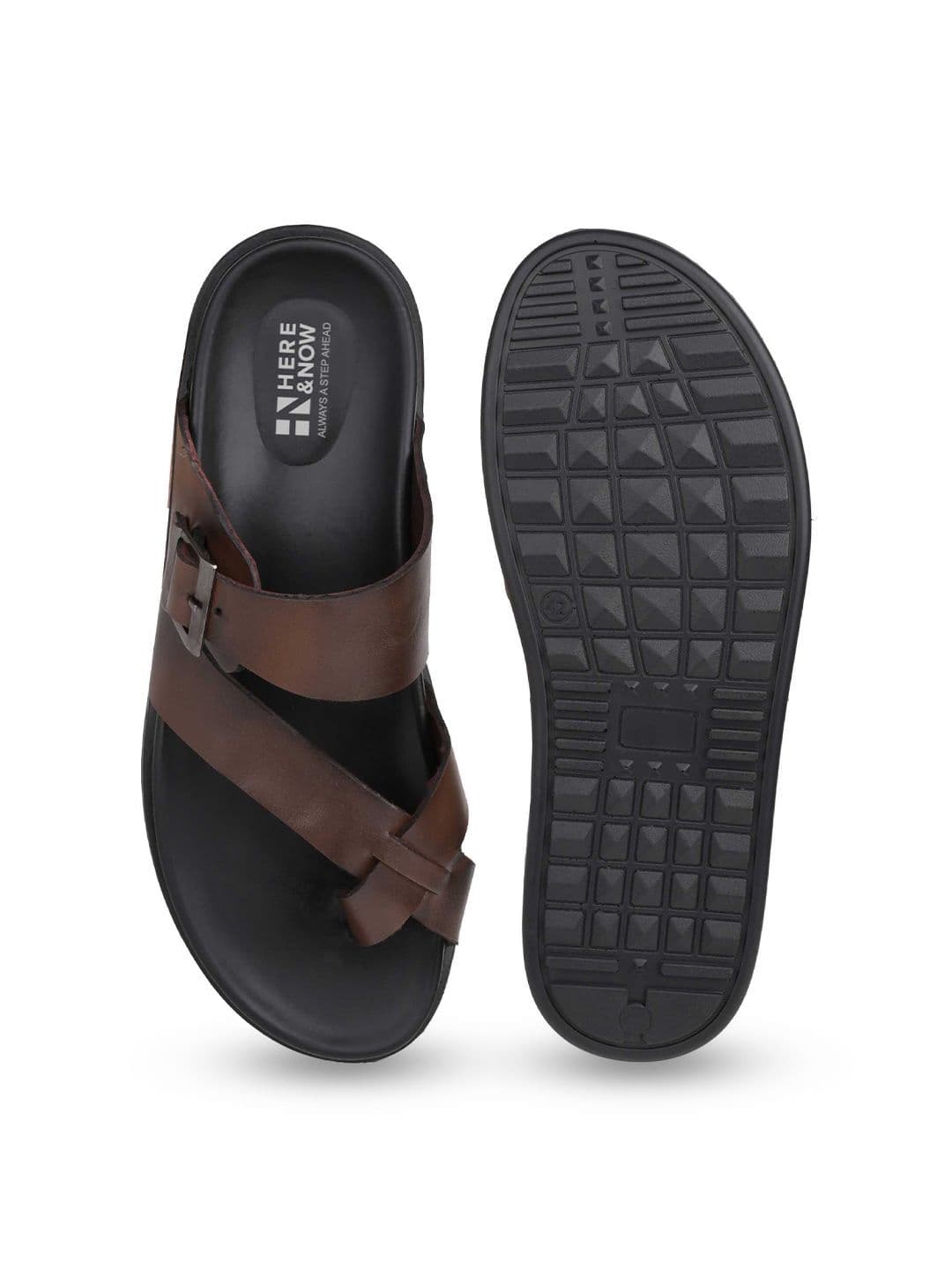 HERE&NOW Men Leather Comfort Sandals thumbnail 5