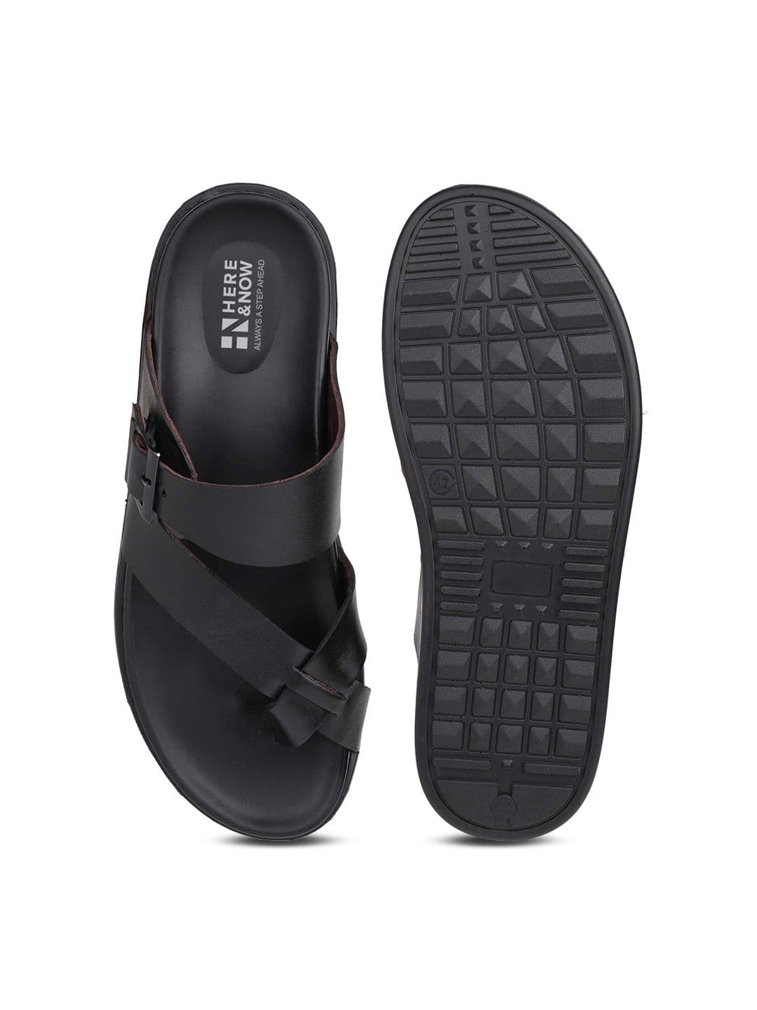 HERE&NOW Men Leather Comfort Sandals thumbnail 2