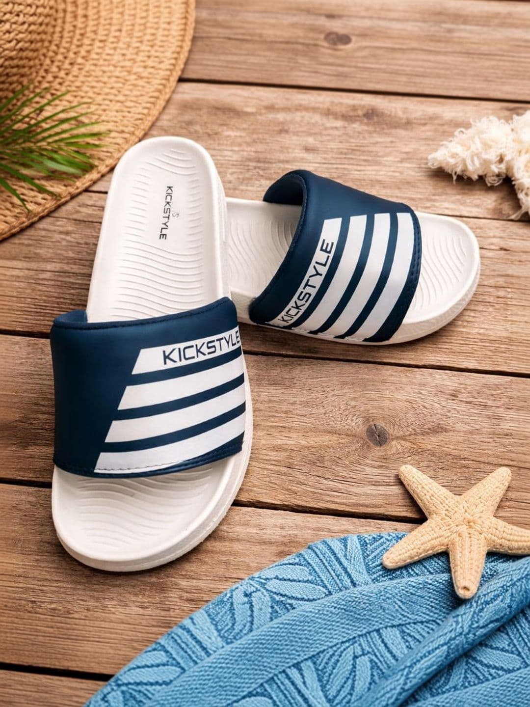 KICKSTYLE Men Striped Sliders thumbnail 4