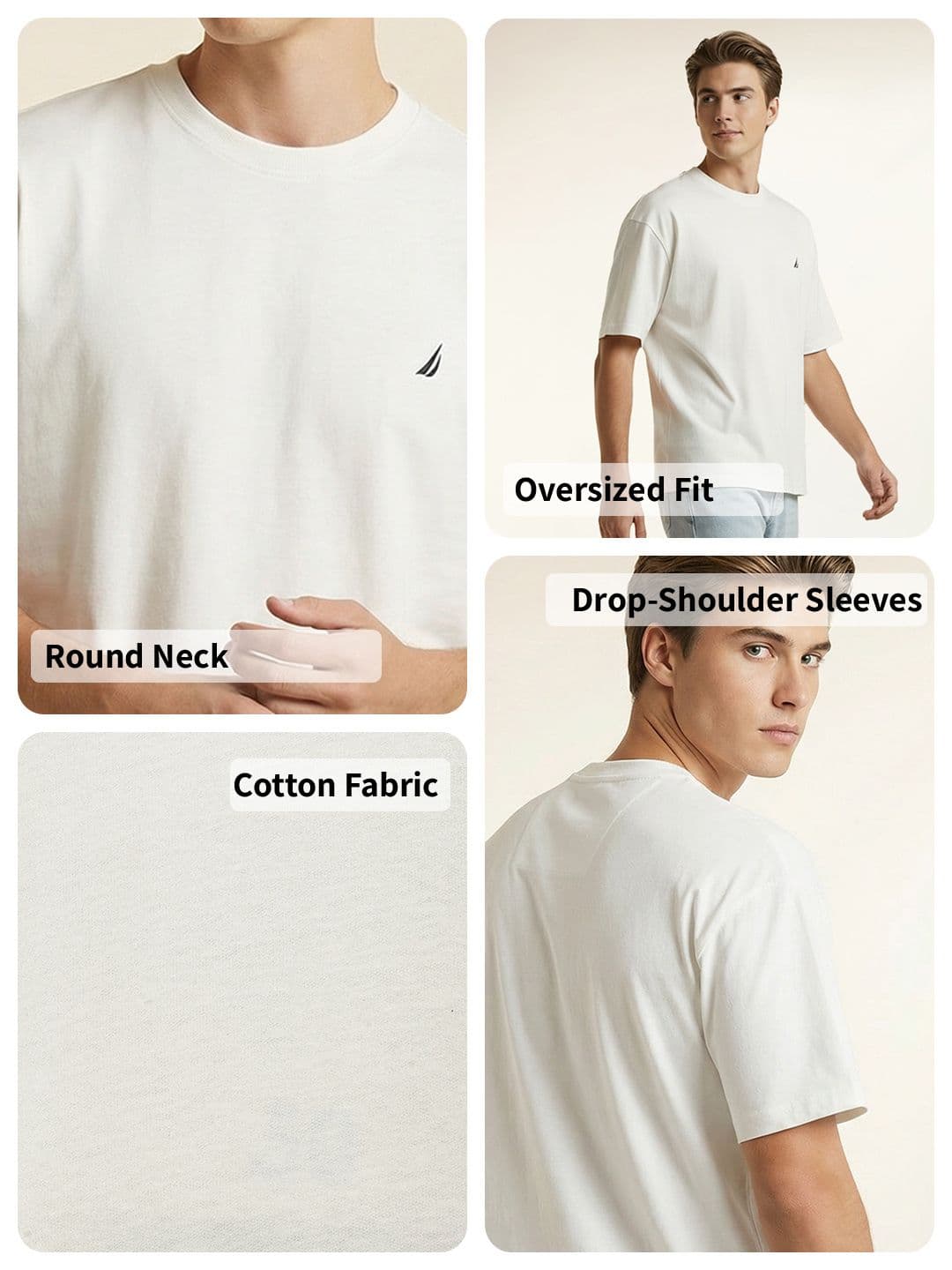 Nautica Oversized Drop-Shoulder Sleeves T-shirt thumbnail 2