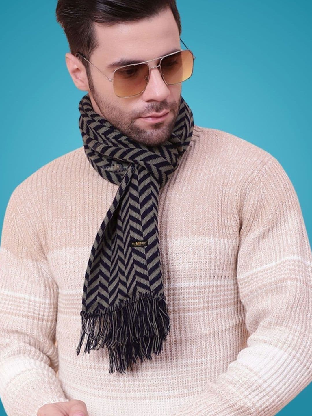 Pick Ur Needs Men Patterned Merino Wool Mufflers thumbnail 3