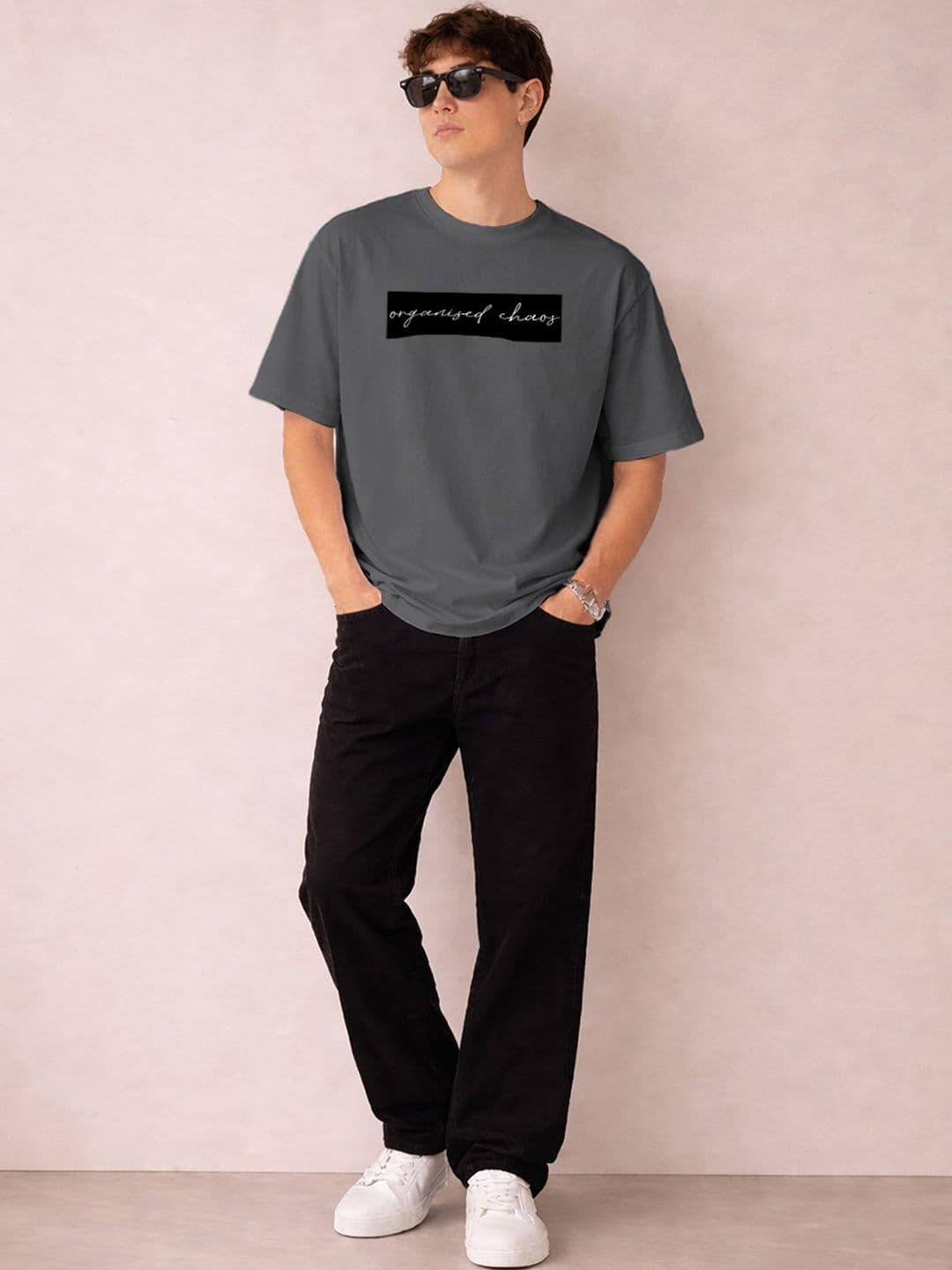 The Roadster Lifestyle Co Printed Organic Cotton Round Neck Oversized Tshirts thumbnail 4