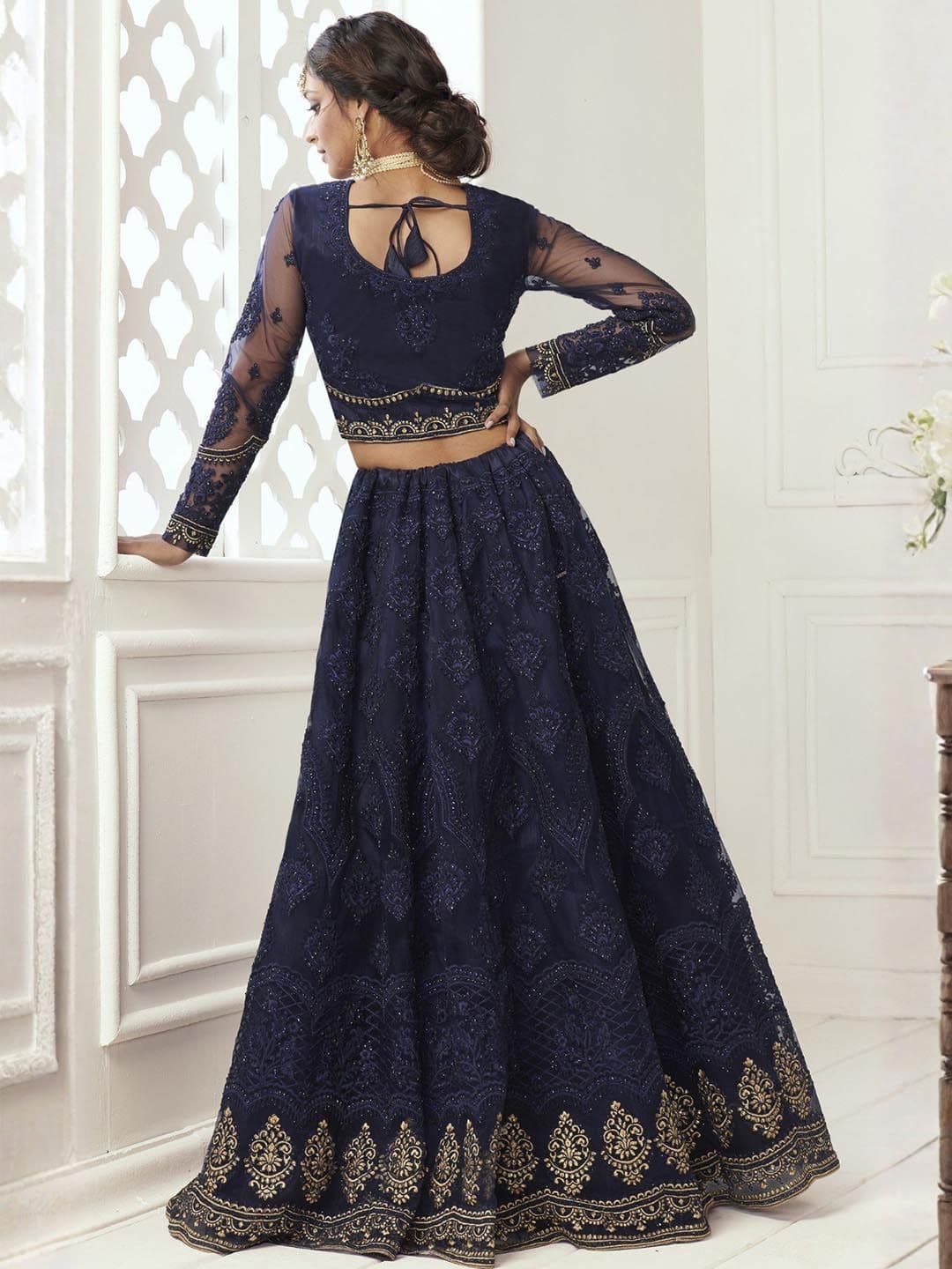 Fusionic Embellished Sequinned Semi-Stitched Lehenga & Blouse With Dupatta thumbnail 6