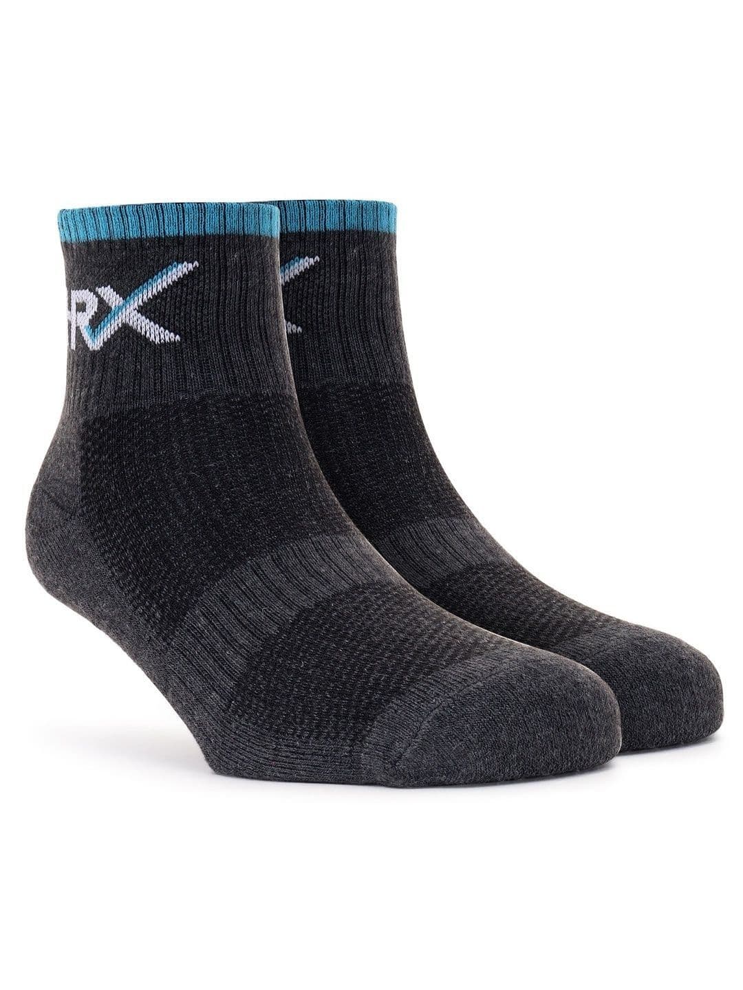 HRX by Hrithik Roshan Men Pack of 3 Cotton Blend Patterned Ankle Length Socks thumbnail 5