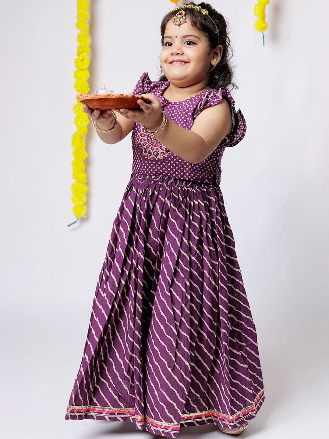 Chanda Mama Girls Printed Ready to Wear Lehenga & - view 1
