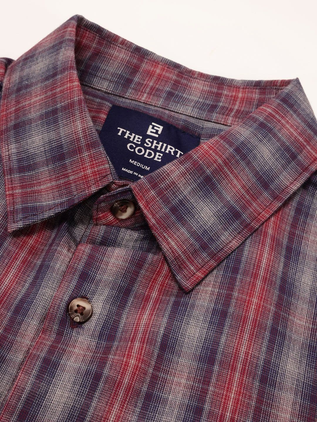 THE SHIRT CODE Tartan Checked Pure Cotton Casual Shirt thumbnail 3
