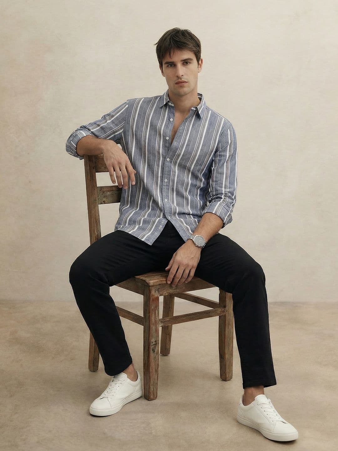 THE SHIRT CODE Striped Casual Shirt thumbnail 6
