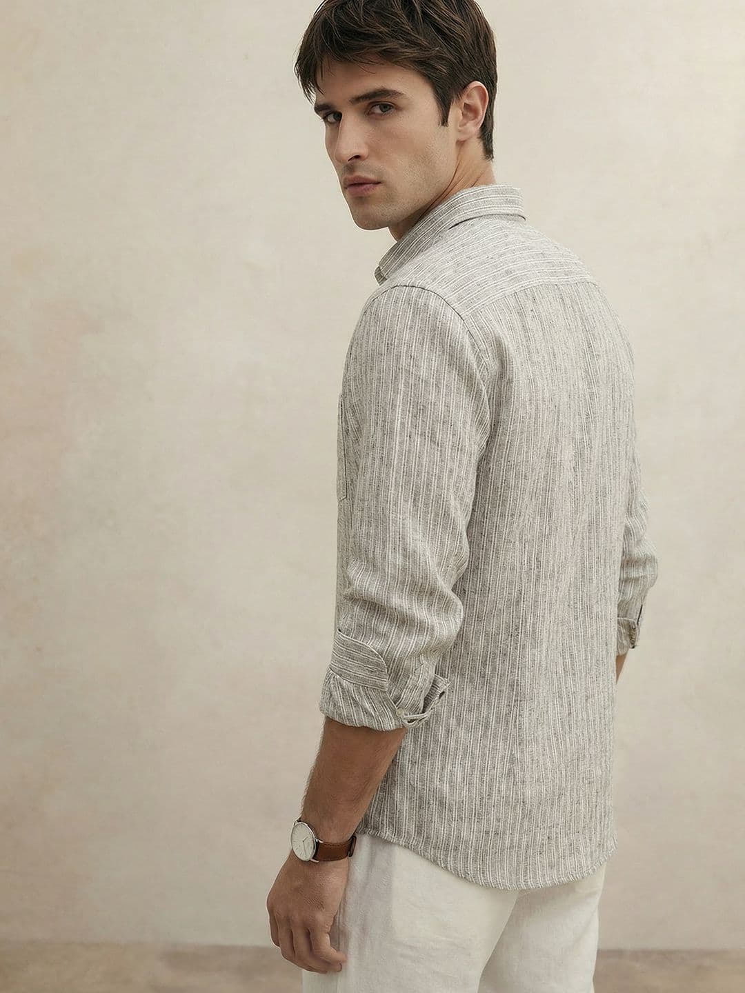 THE SHIRT CODE Vertical Striped Cotton Casual Shirt thumbnail 6