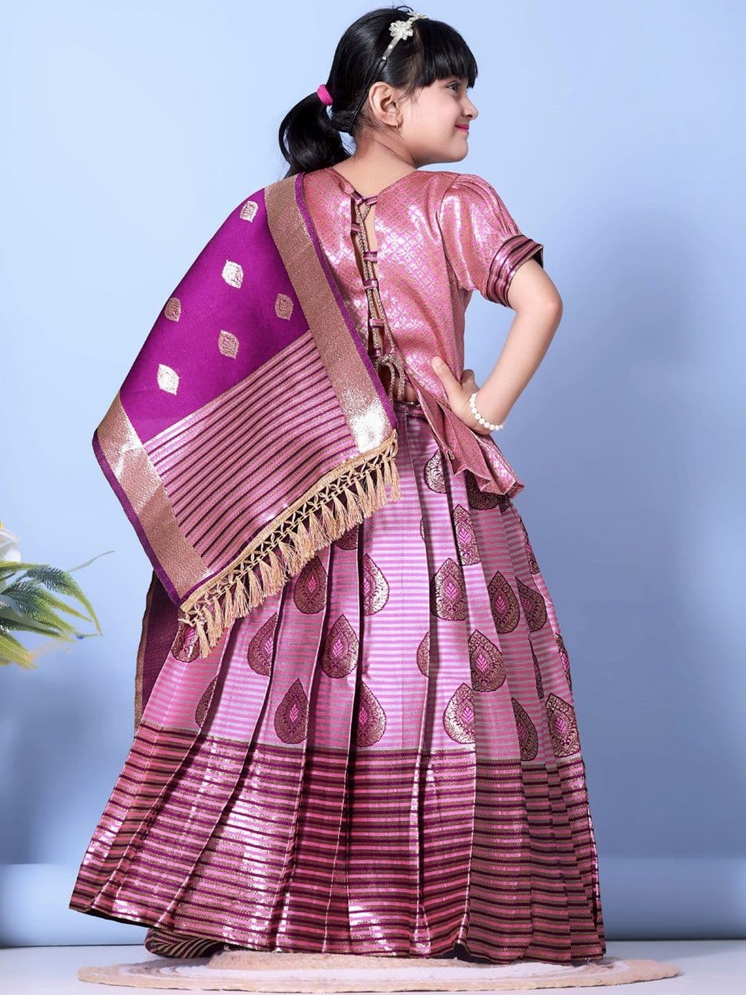 KALINI Girls Ready to Wear Lehenga & Blouse With Dupatta thumbnail 2