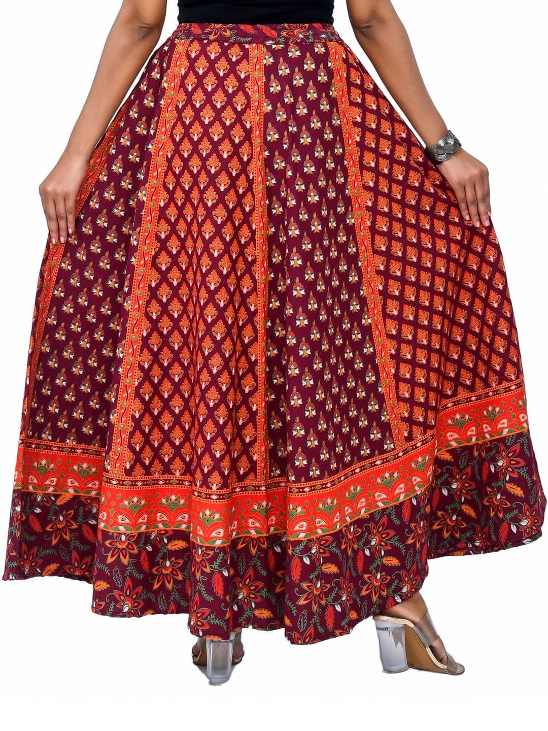 SAMJHI Women Pure Cotton Cotton Cambric Paisley Maxi Flared Skirt thumbnail 5
