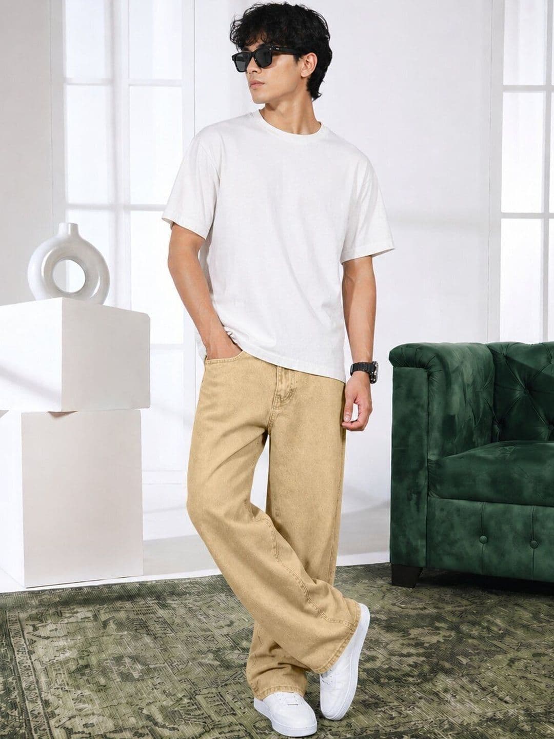 BESTLOO Men Relaxed Fit Mid-Rise Stretchable Jeans thumbnail 5