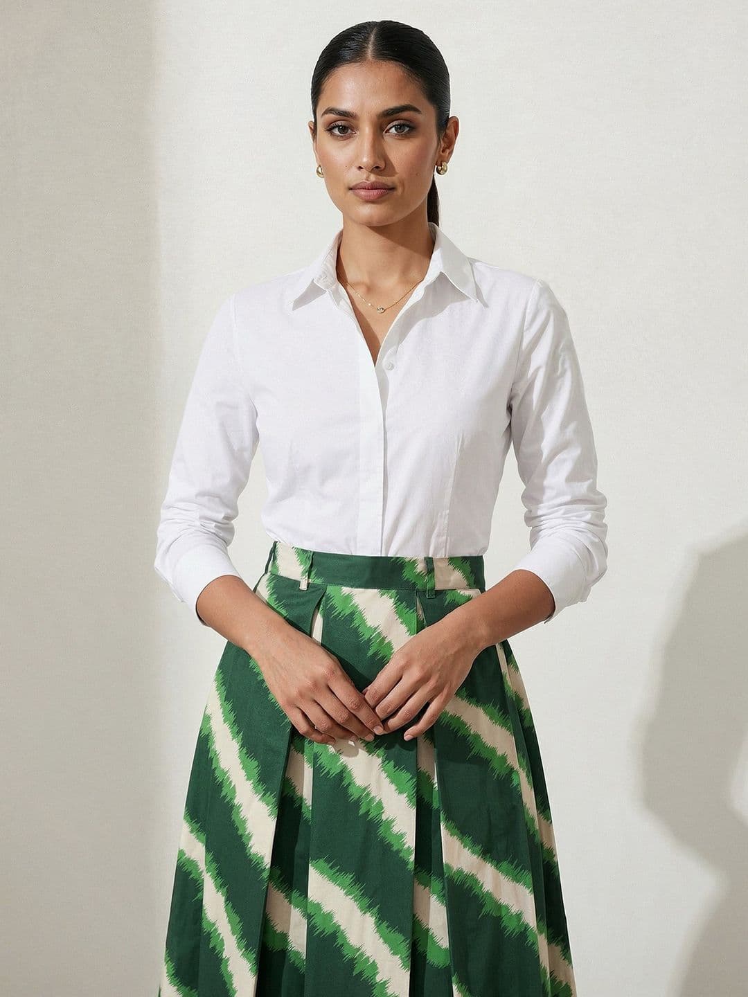 AASK Women Pure Cotton Blend Abstract Knee Length A-Line Skirt thumbnail 6