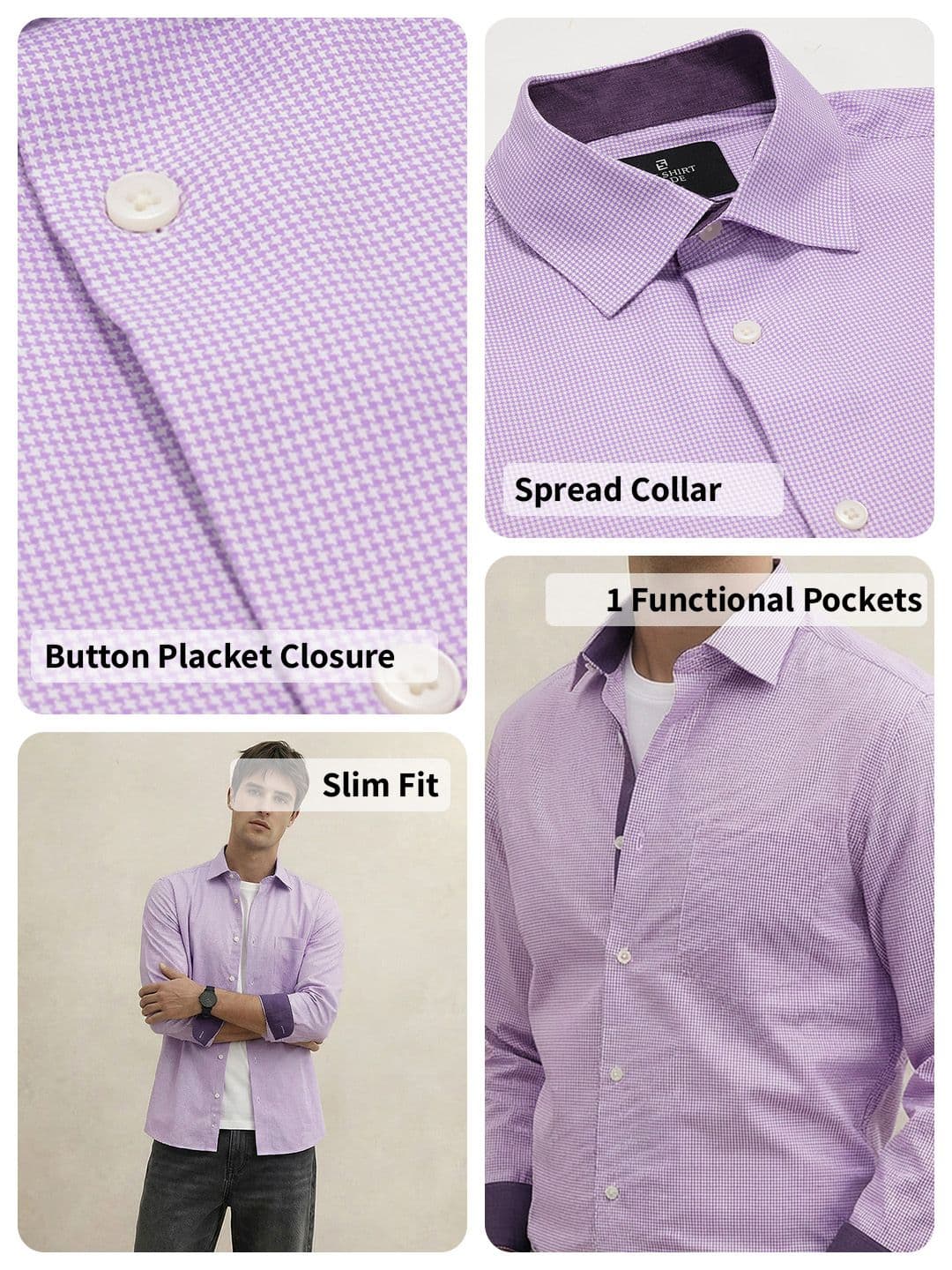THE SHIRT CODE Slim Fit Self Designed Casual Shirt thumbnail 3