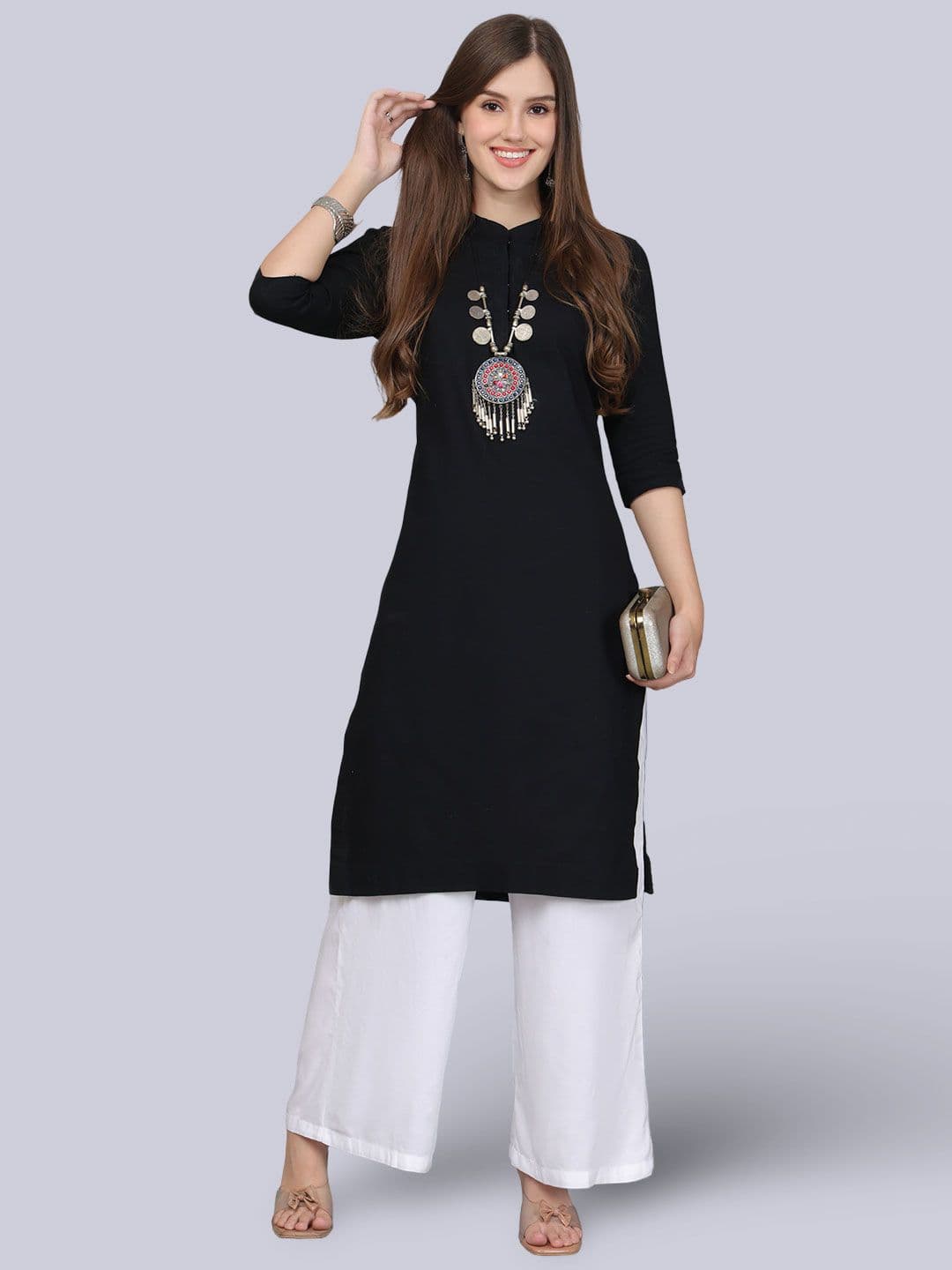 KALINI Women Knitted Ethnic Palazzos thumbnail 4