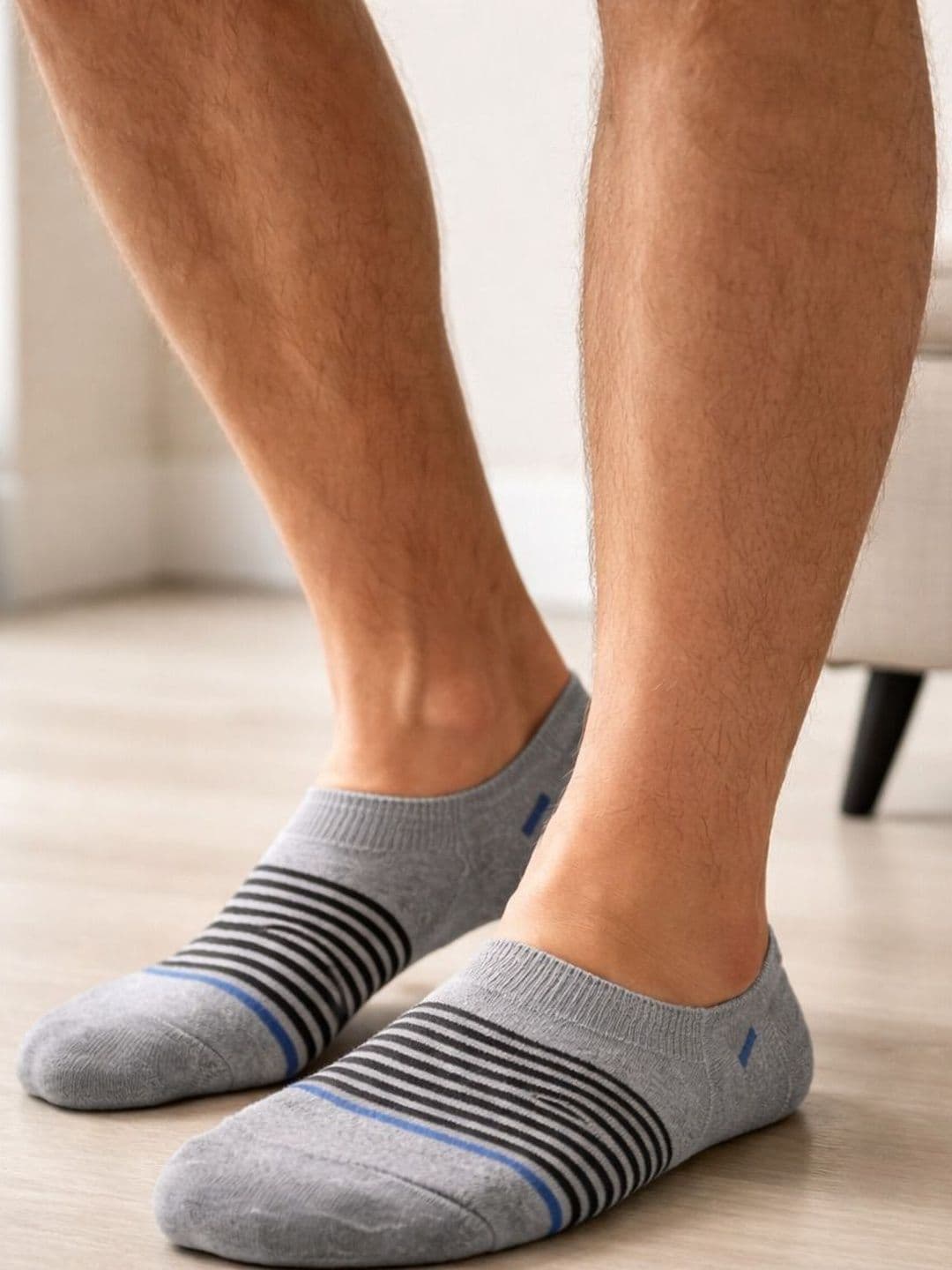 Blacktank Men Pack of 3 Cotton Striped Shoe Liners Socks thumbnail 3