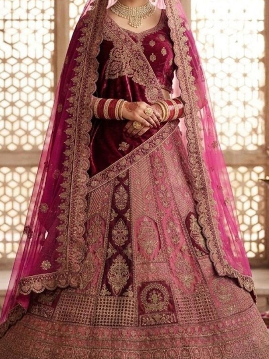 JIYANA WOMENS CHOICE Embroidered Semi-Stitched Velvet Lehenga & Blouse & Dupatta thumbnail 2