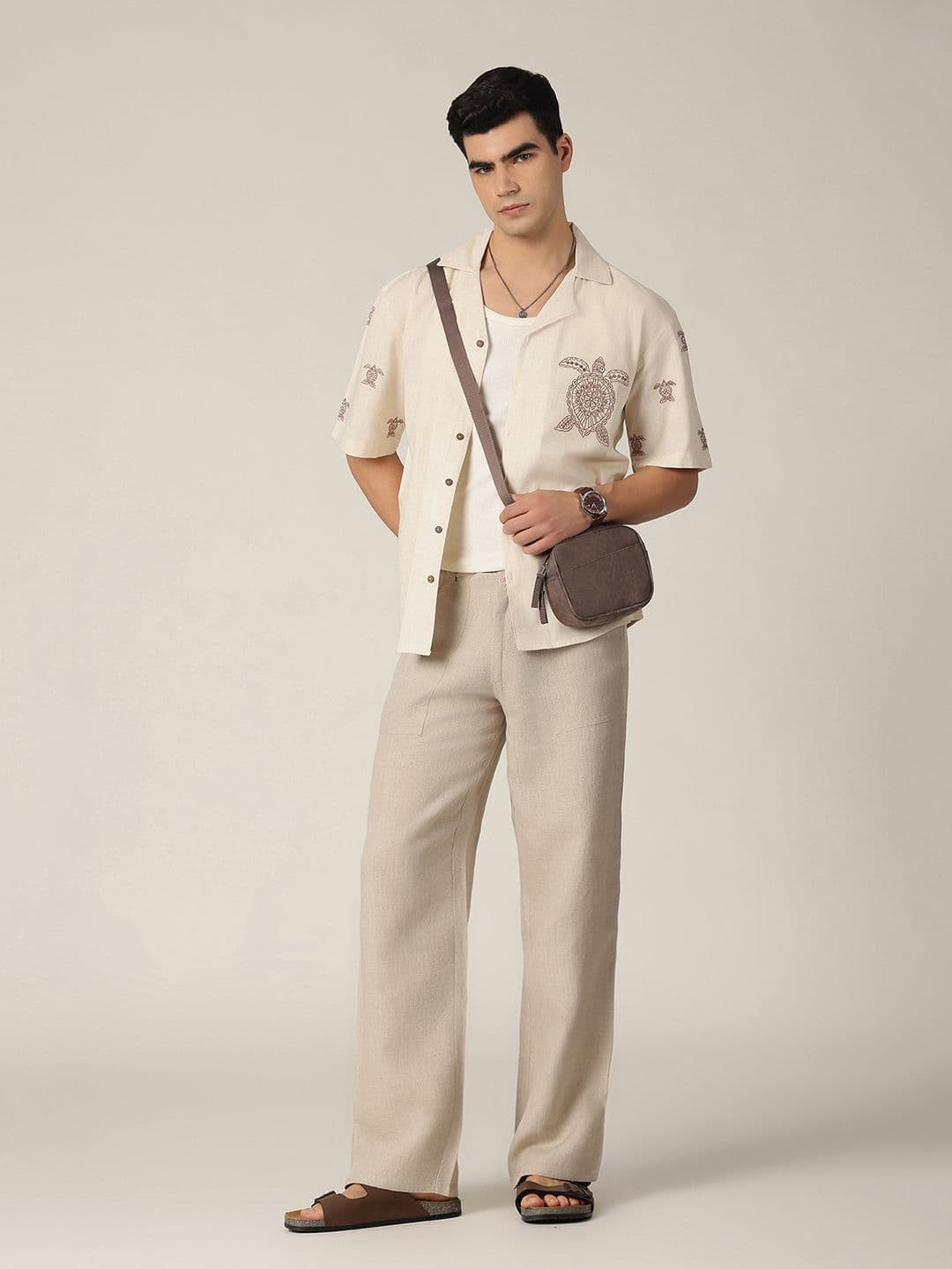 DENNISON Embroidered Oversized Drop-Shoulder Shirt thumbnail 6