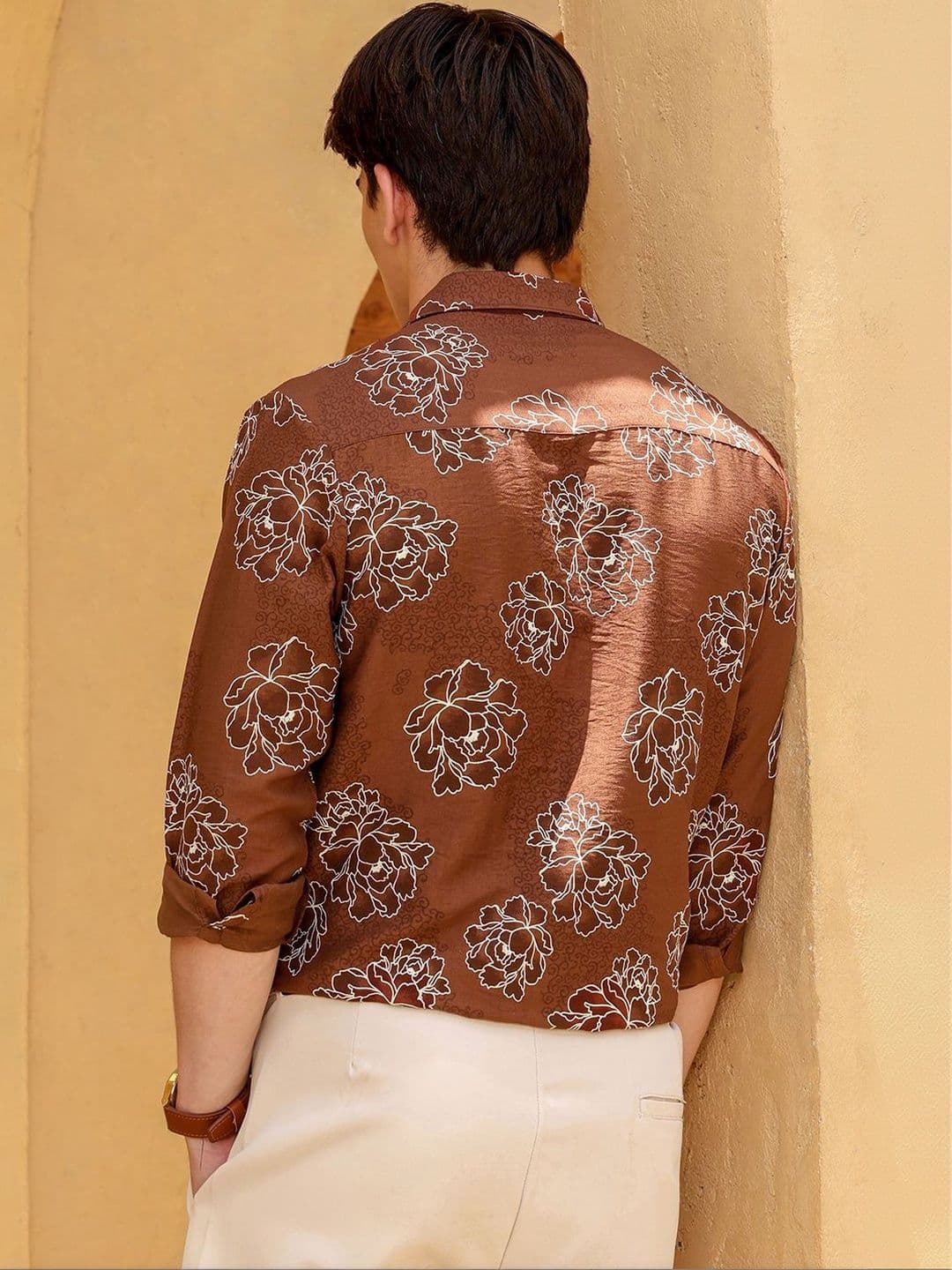 CAHOOT Men Standard Floral Printed Casual Shirt thumbnail 3