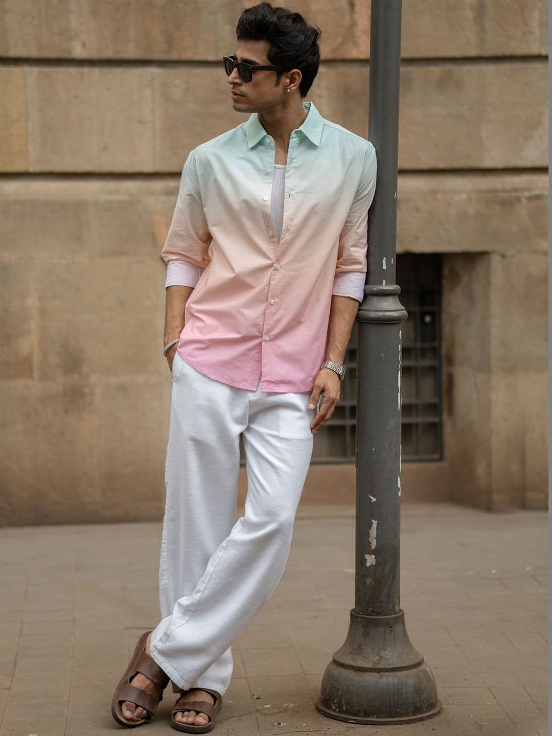 Powerlook Men Spread Collar Regular Sleeves Shirt thumbnail 5