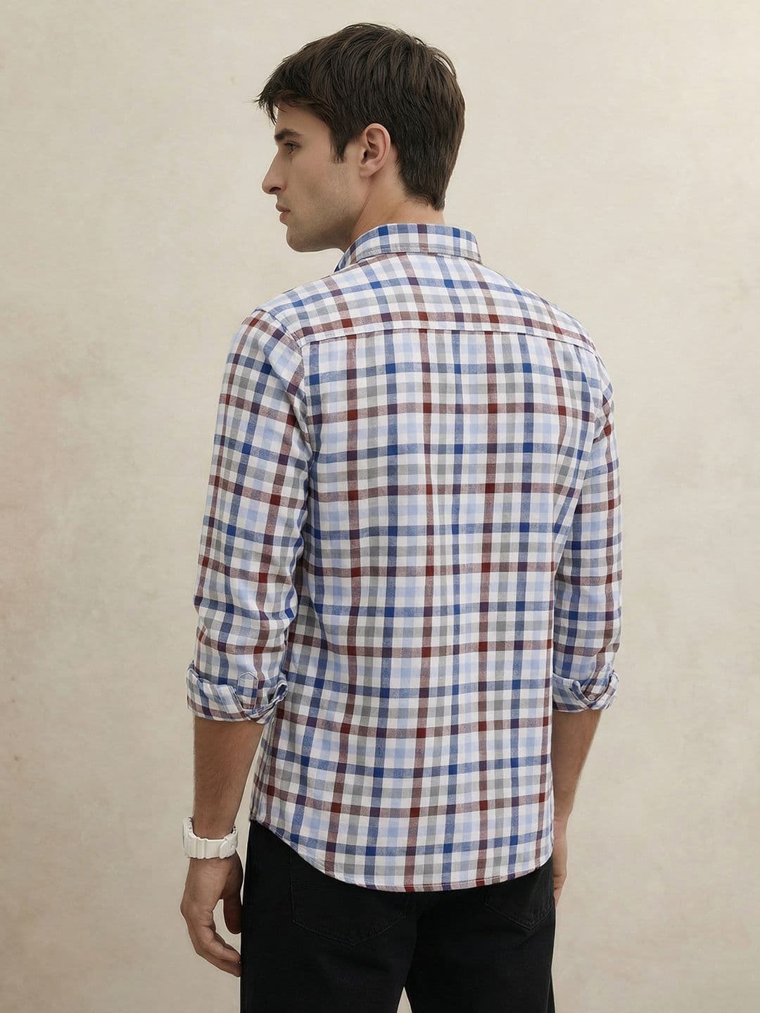 THE SHIRT CODE Checked Casual Cotton Shirt thumbnail 3