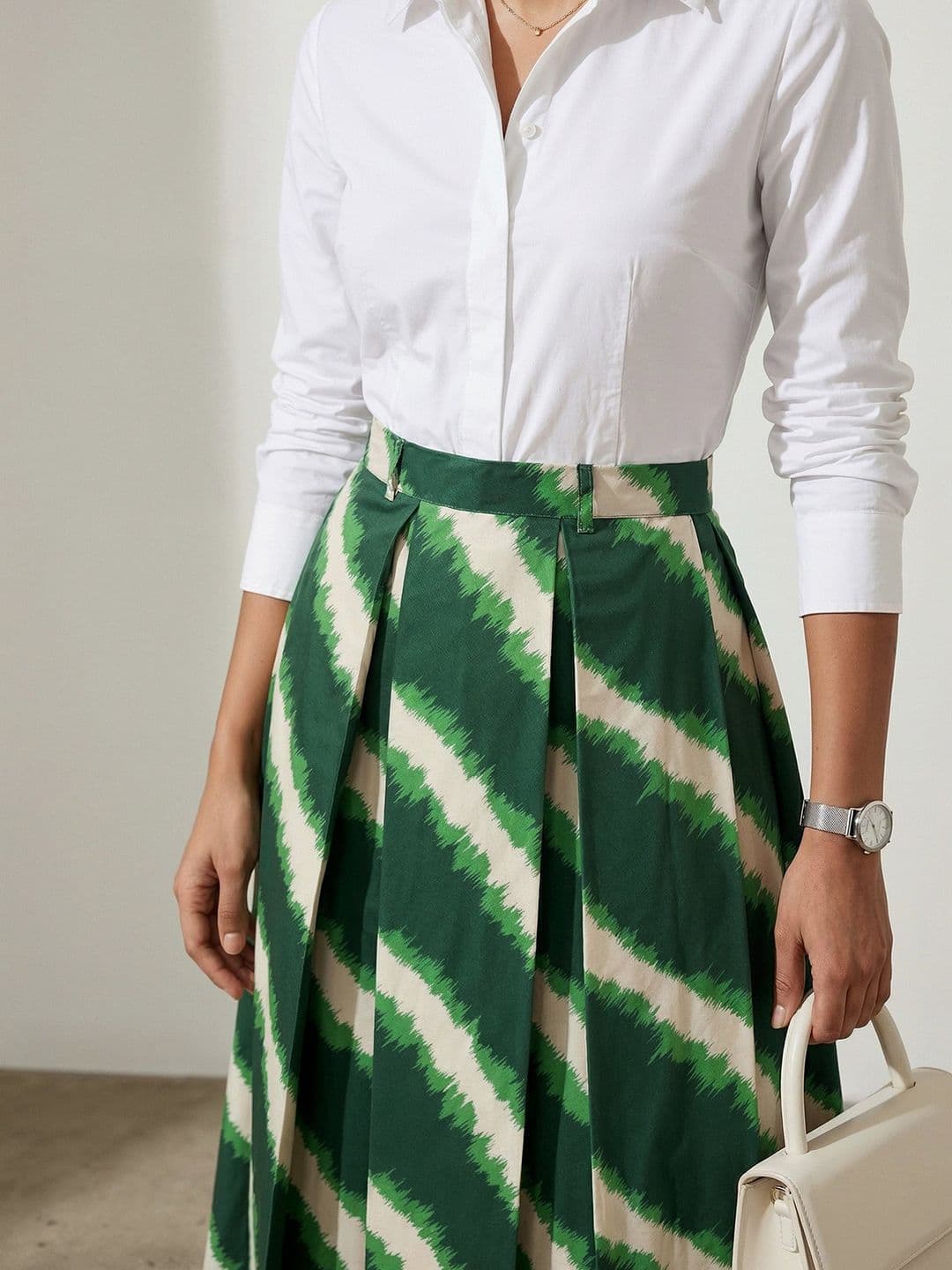 AASK Women Pure Cotton Blend Abstract Knee Length A-Line Skirt thumbnail 4