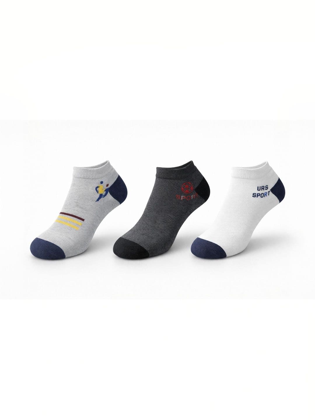 Blacktank Men Pack of 3 Cotton Patterned Ankle Length Socks