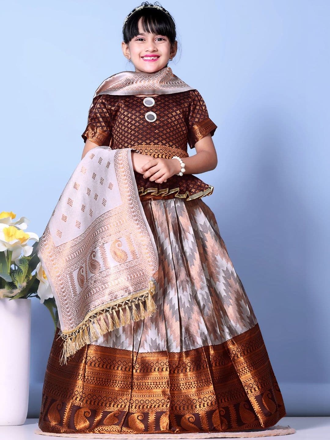 KALINI Girls Ready to Wear Lehenga & Blouse With Dupatta thumbnail 4
