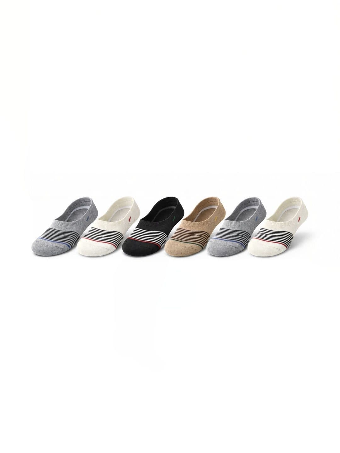 Blacktank Men Pack of 6 Cotton Striped Shoe Liners Socks thumbnail 5