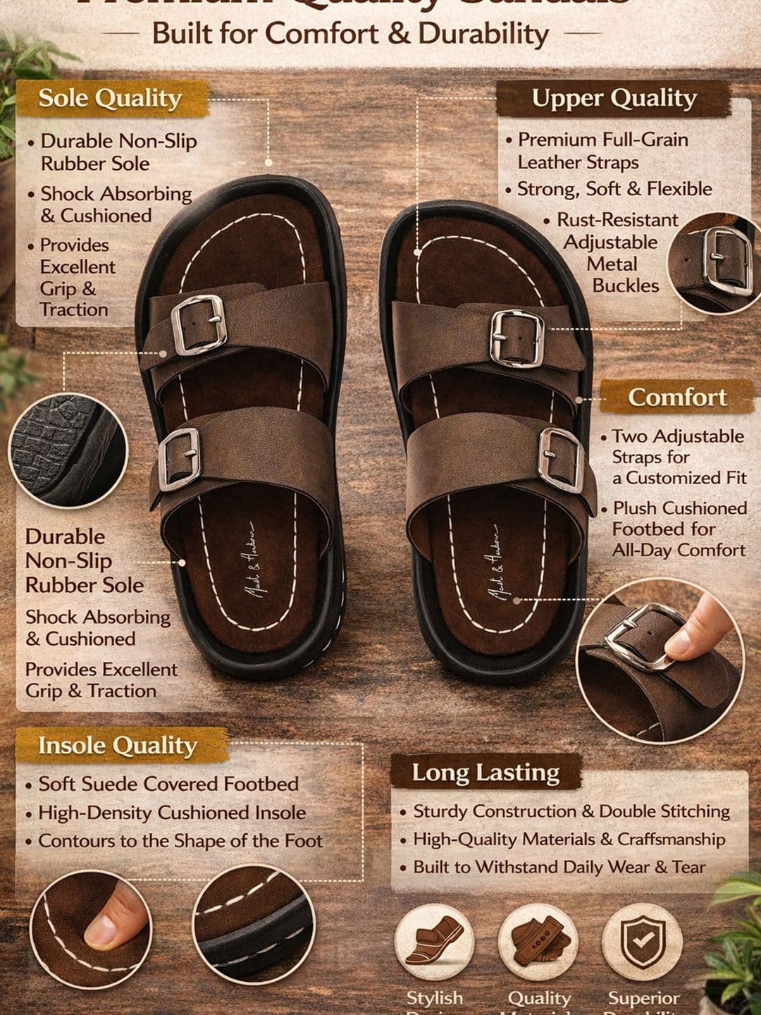ARIVO Men Comfort Sandals thumbnail 4