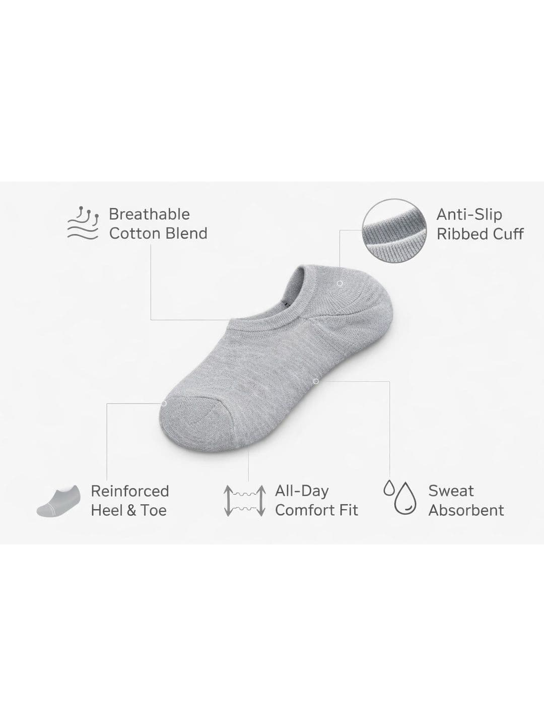 Blacktank Men Pack of 4 Cotton Shoe Liners Socks thumbnail 3