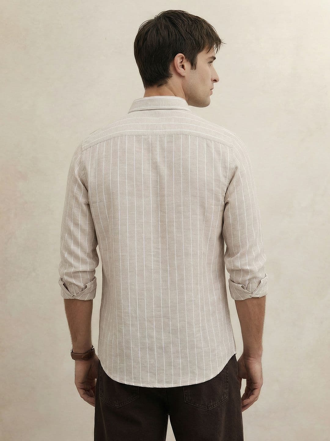 THE SHIRT CODE Slim Fit Vertical Striped Casual Shirt thumbnail 6