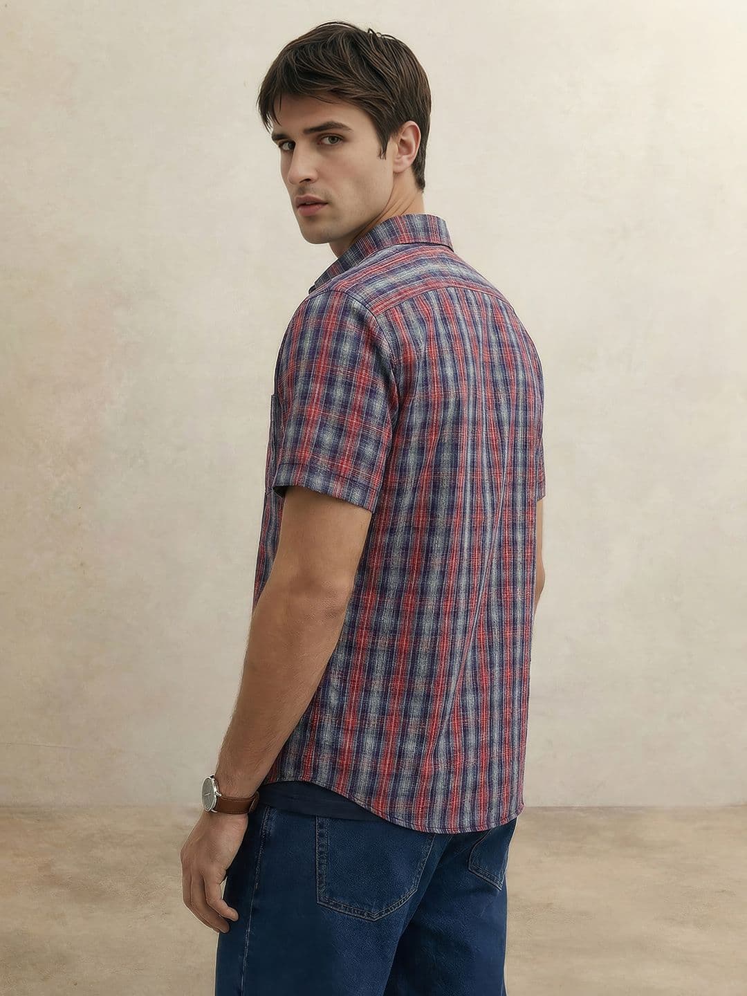 THE SHIRT CODE Tartan Checked Pure Cotton Casual Shirt thumbnail 2