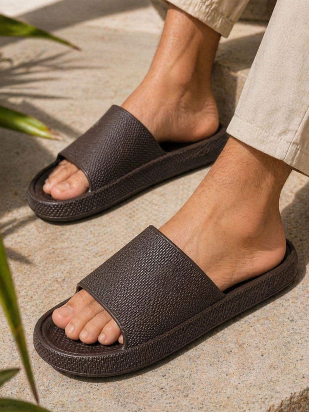 KRAASA Men Self Design Sliders - view 1