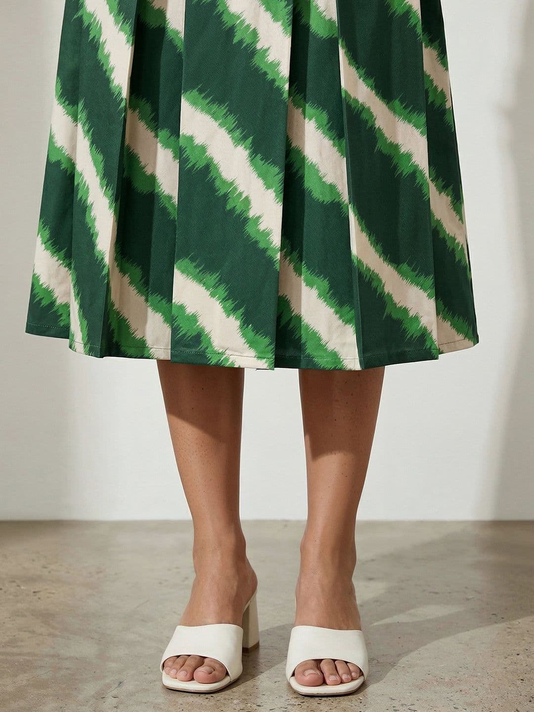 AASK Women Pure Cotton Blend Abstract Knee Length A-Line Skirt thumbnail 5