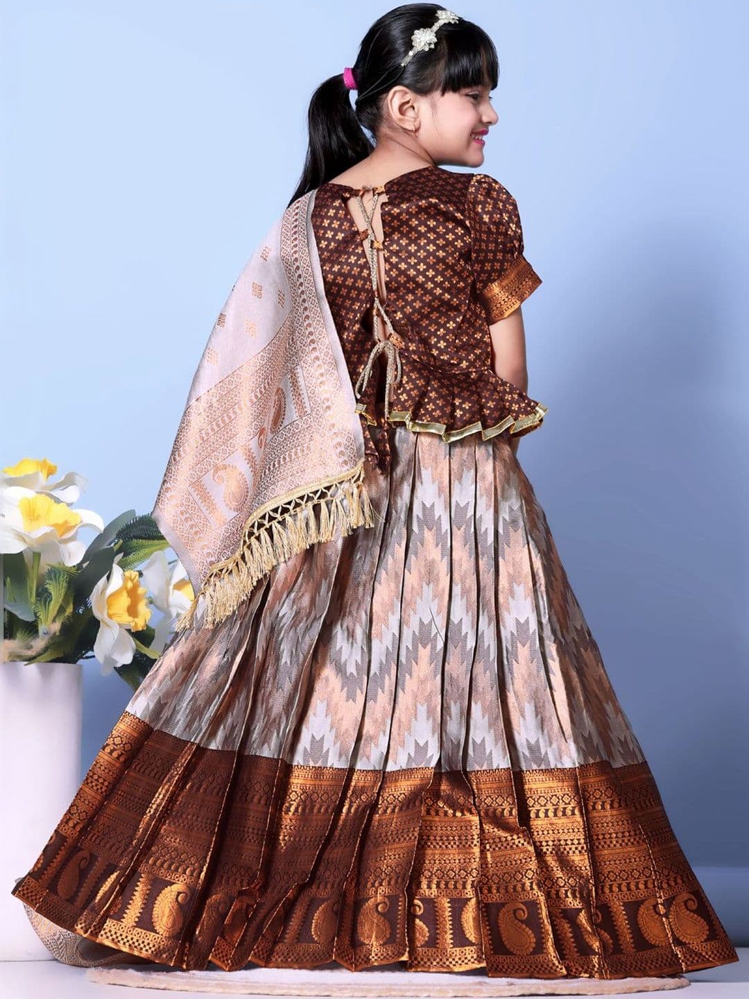KALINI Girls Ready to Wear Lehenga & Blouse With Dupatta thumbnail 3